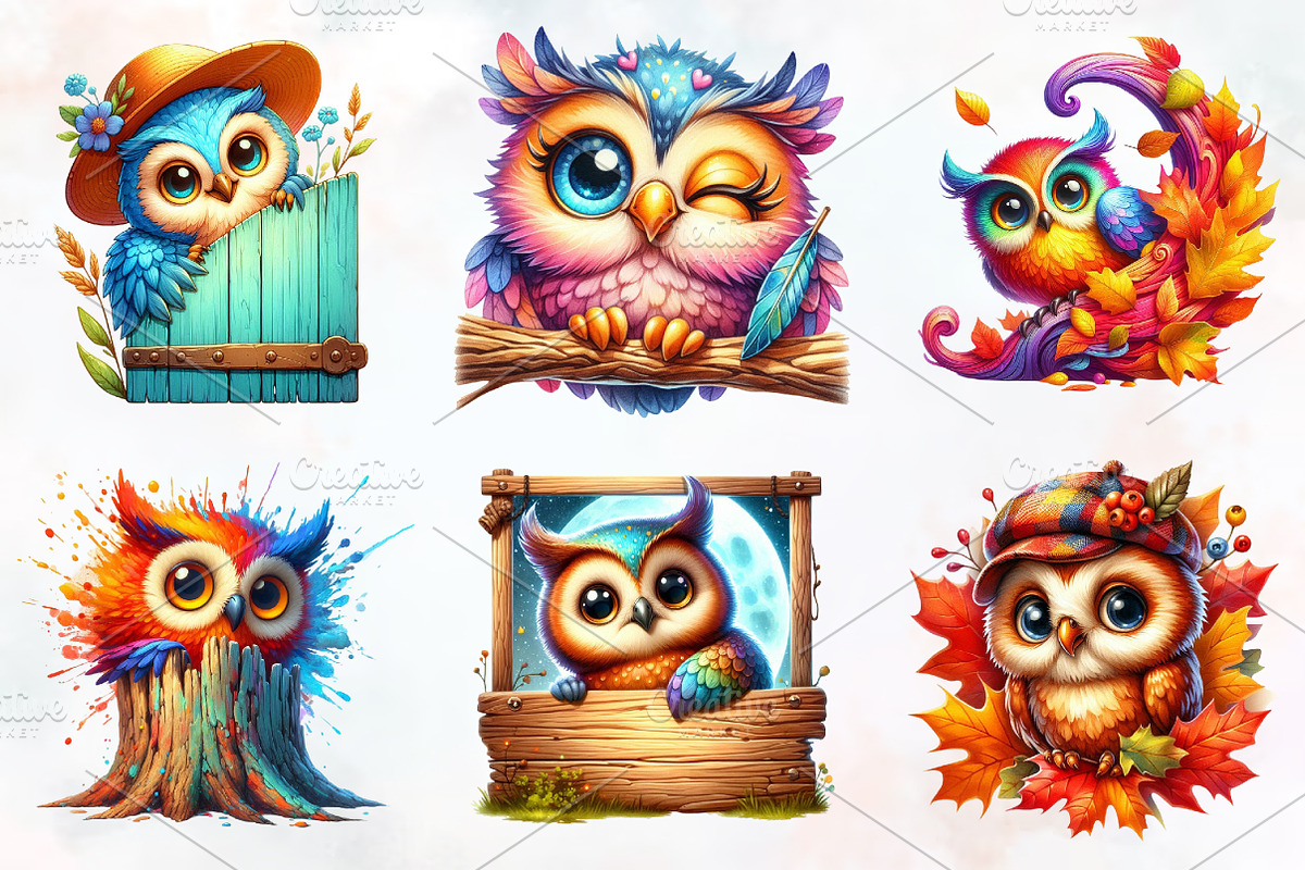 Funny Owl Peeking Clipart, an Animal Illustration by RobertsArt (Photo 3 of 7)
