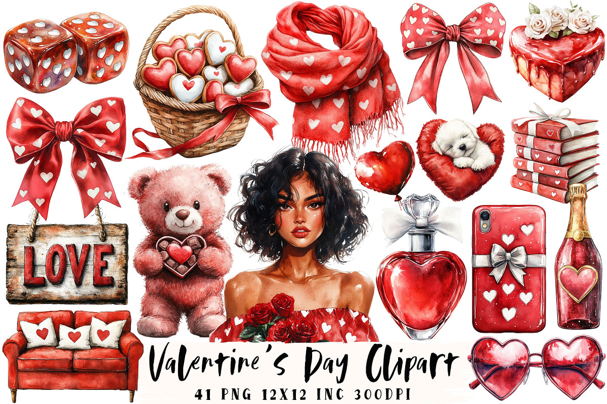 Valentine’s Day Clipart, an Illustration by OK Design (Photo 1 of 6)