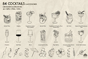 Cocktails Line Art + Procreate, a Food Illustration by Skliarova (Thumbnail 2 of 8)