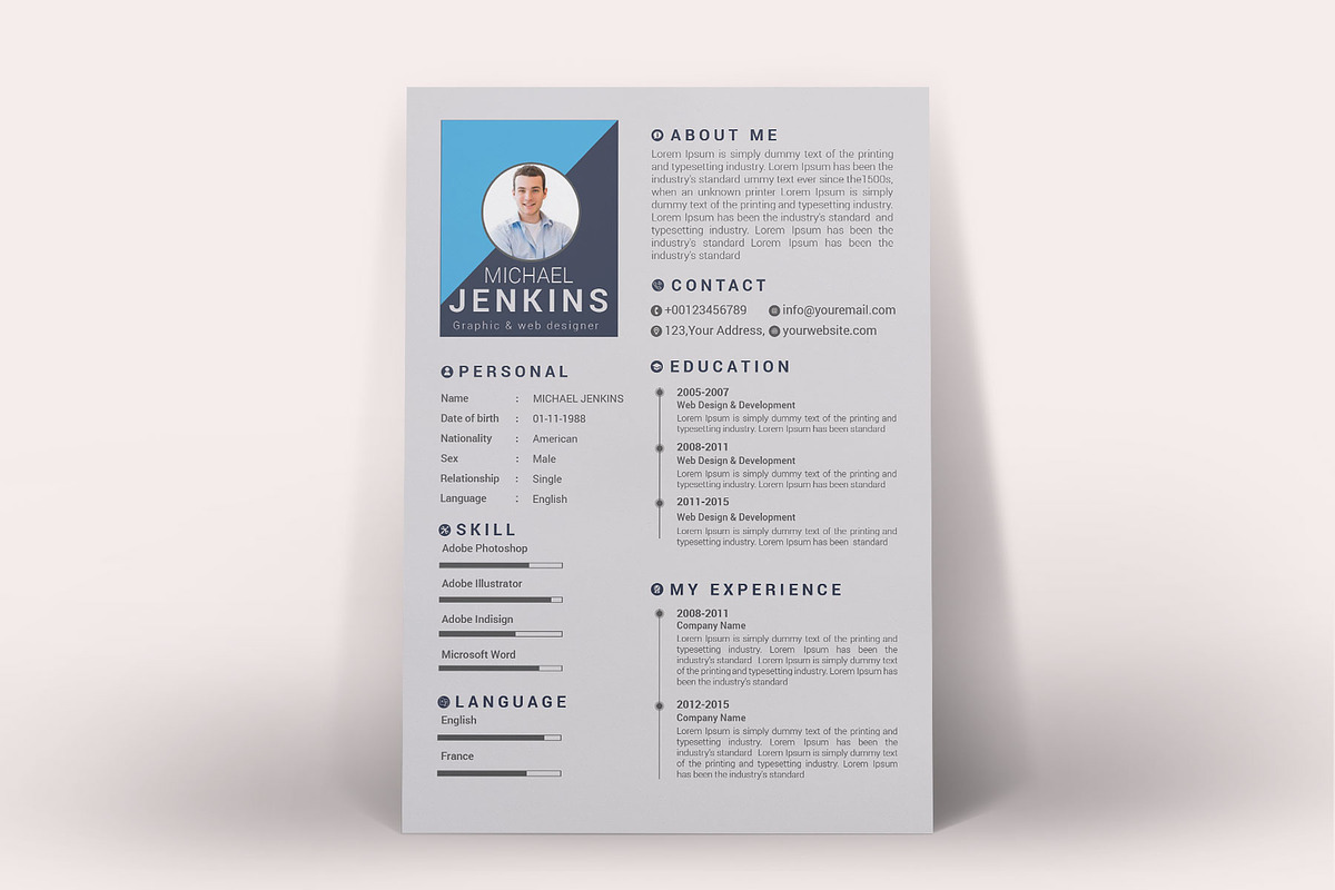 Resume Template and Cover Letter, a Resume Template by designvillage (Photo 4 of 13)