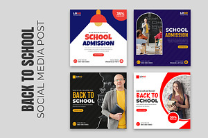 Back to School Social Media Post, a Social Media Template by Designgrove