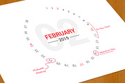 Calendar 2019 Round Style, a Stationery Template by WORAKAMON Design Studio (Thumbnail 3 of 4)