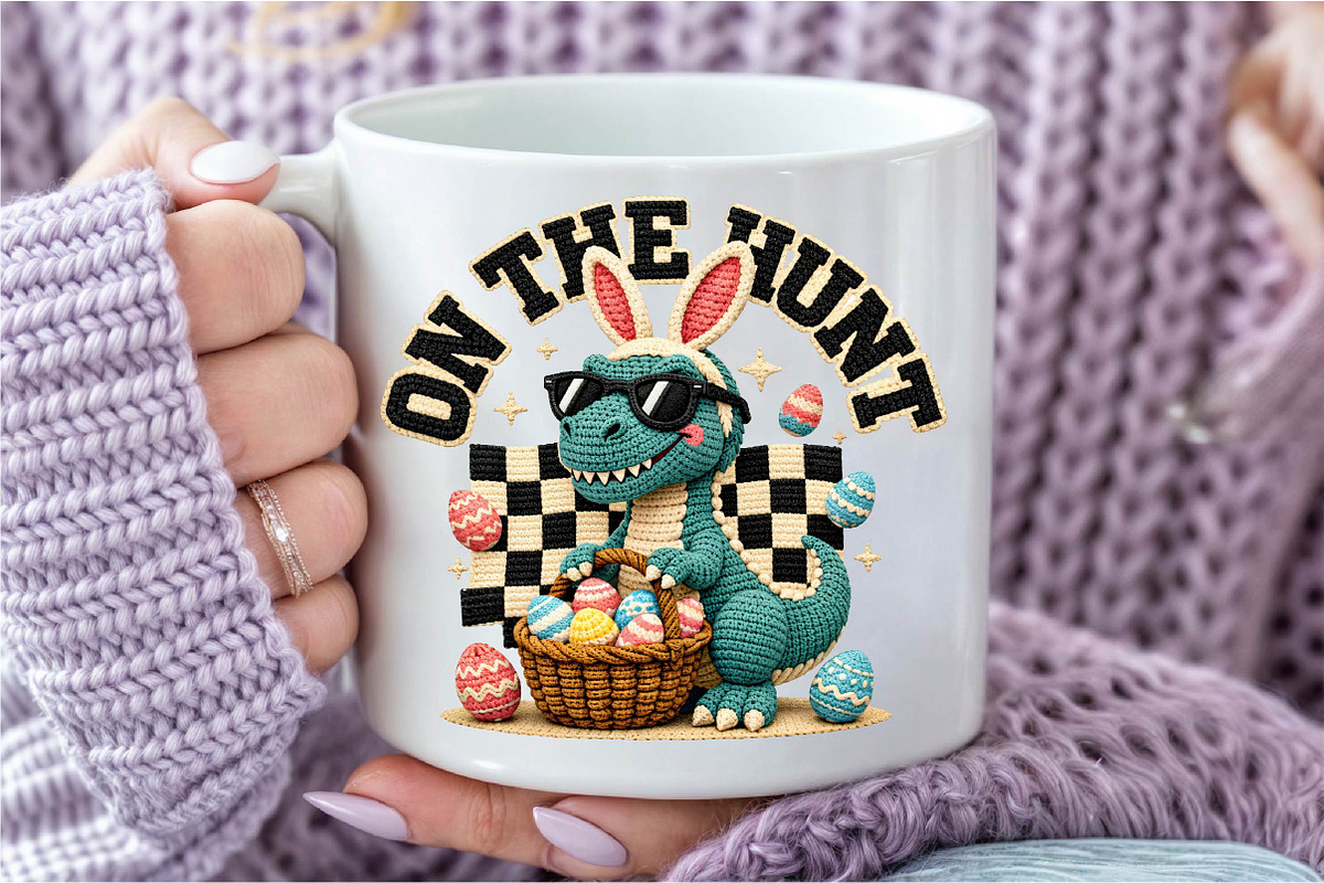 Crochet Dinosaur Easter Bunny Png, an Illustration by DreamCafeArt (Photo 6 of 6)