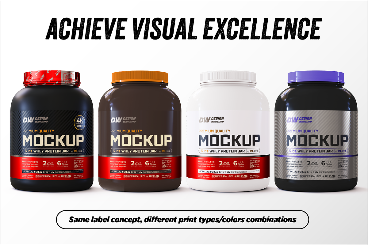 5lb Whey Protein Jar Mockup C1-Pro, a Packaging Mockup by Design Warlord (Photo 9 of 16)
