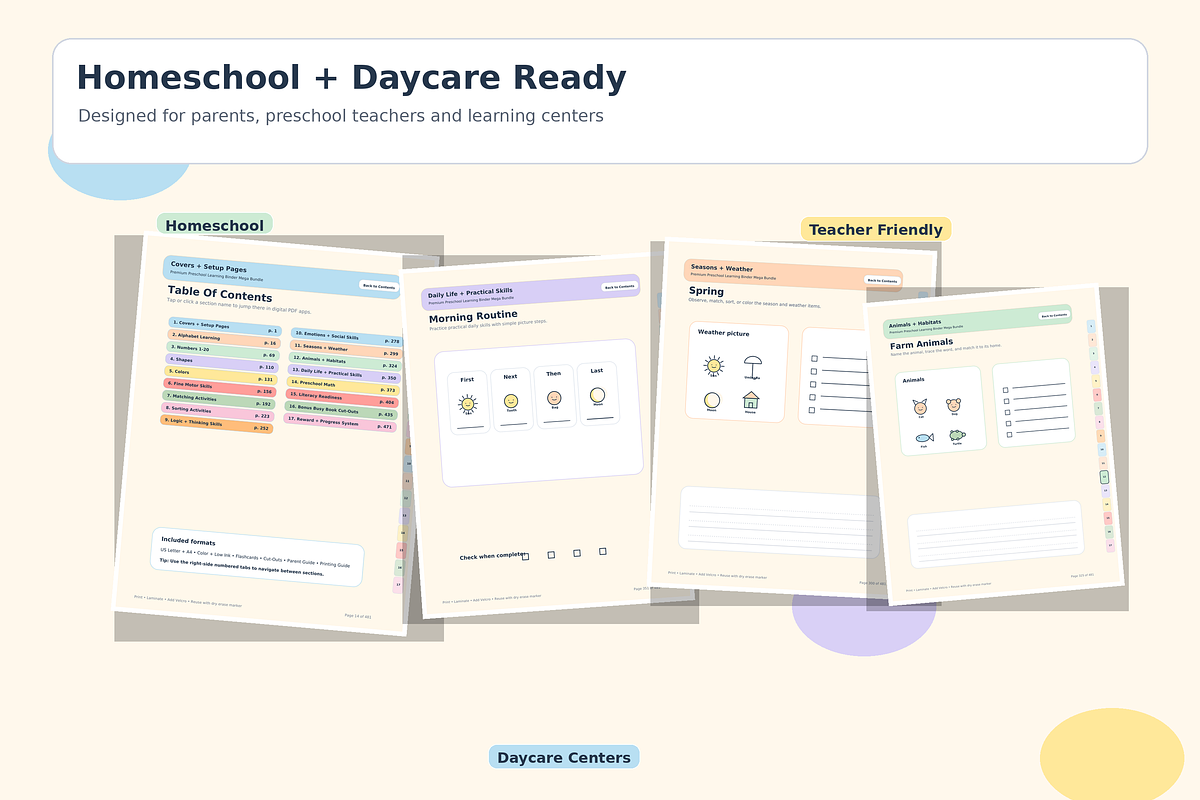 Preschool learning binder, a Stationery Template by HeavensStar (Photo 5 of 10)