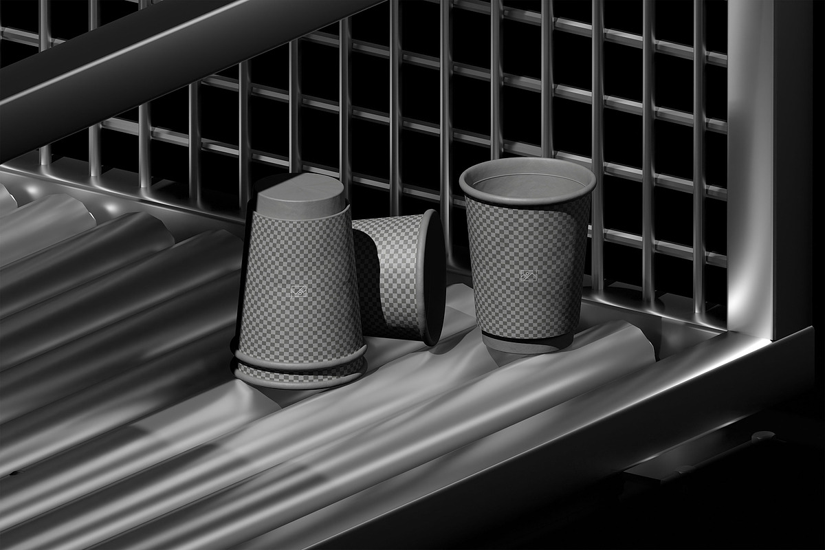 Paper Cups Mockup – Industrial Cafe, a Product Mockup by fakhroo (Photo 3 of 3)