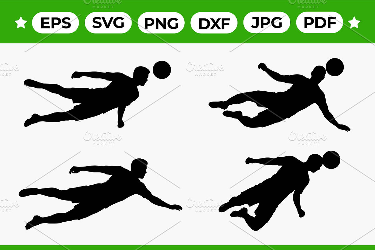 Airborne Soccer Silhouette Vector, an Object Graphic by Artonix (Photo 1 of 3)