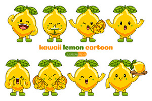 Lemon Mascot Vector Pack, an Illustration by MEDZ