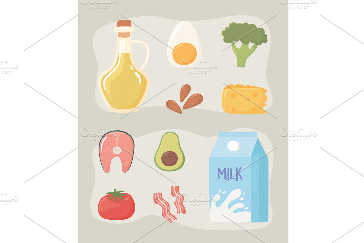 food nutrition set, a Food Illustration by studiogstock