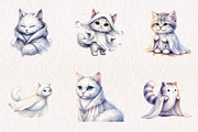 Watercolor Halloween Ghost Cat PNG, a Seasonal Illustration by CreationArt (Thumbnail 3 of 7)
