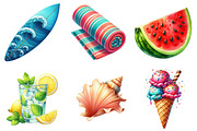 Sun-Kissed Summer Watercolor Clipart, an Illustration by Watercolor design (Thumbnail 3 of 4)