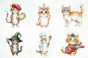 Quirky Cats Sublimation Clipart, an Illustration by Creative Art (Thumbnail 2 of 9)
