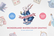 Wonderland Watercolor Graphic Set, an Illustration by Chelovector (Thumbnail 1 of 2)