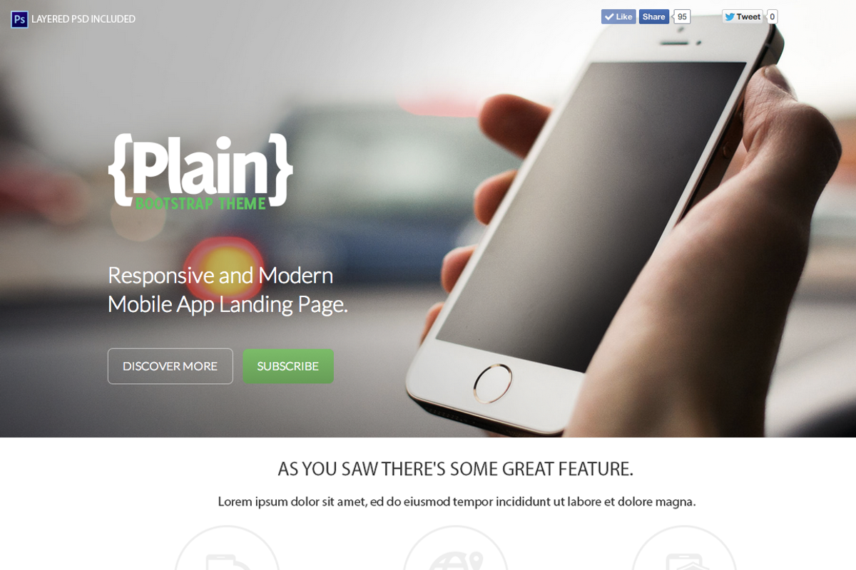 Plain Bootstrap Theme, a Bootstrap Template by erwinagpasa.com (Photo 1 of 4)