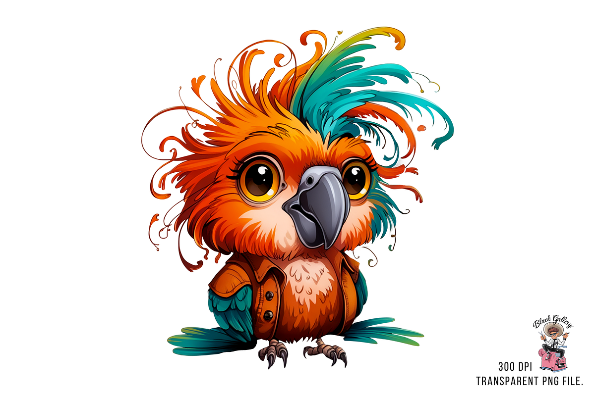 Quirky Parrot PNG Clipart Bundle, a Graphic by Clipart Bloom (Photo 7 of 15)