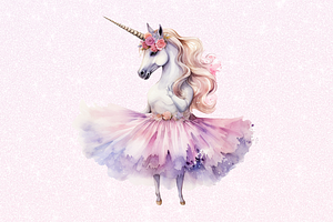 Ballerina Unicorn Clipart