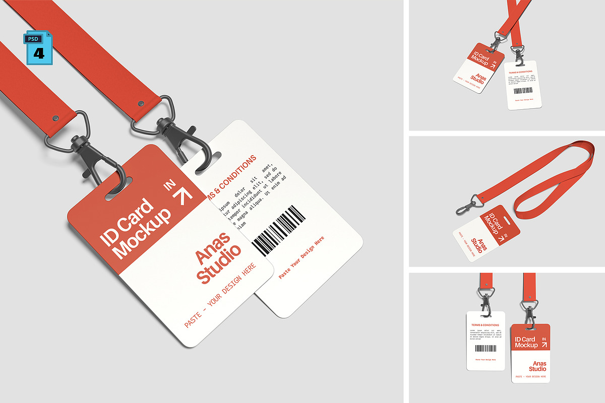 ID Card Mockup, an Advertising Mockup by AnasStudio (Photo 1 of 5)