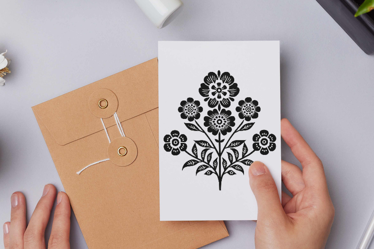 Folk Art Flower Elements, an Object Graphic by Pattern Whimsy (Photo 2 of 6)