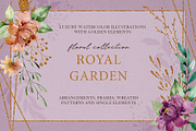 Royal garden - watercolor and gold, a Decorative Illustration by long summer (Thumbnail 1 of 6)