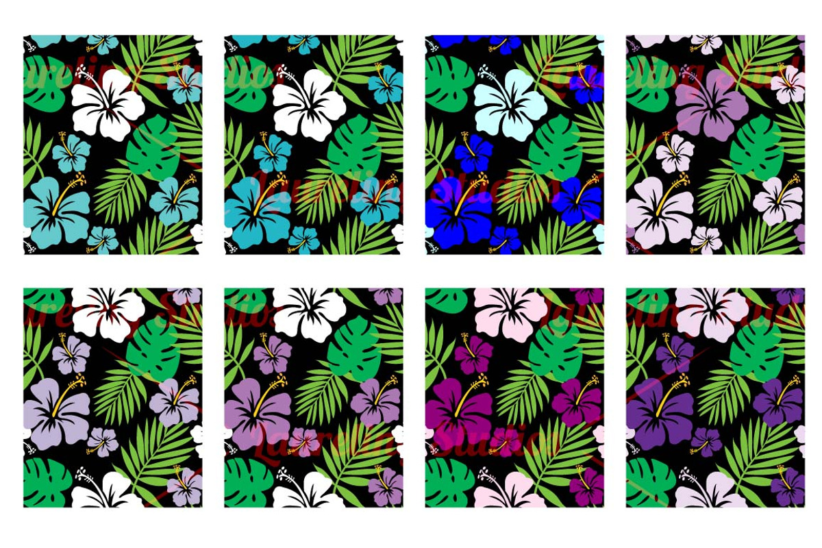 Tropical Hibiscus Background Pattern, a Pattern Graphic by Laureling Studios (Photo 3 of 4)