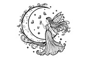 Fairy Moon Butterfly Silhouette, an Object Illustration by Gaye Art (Thumbnail 29 of 31)