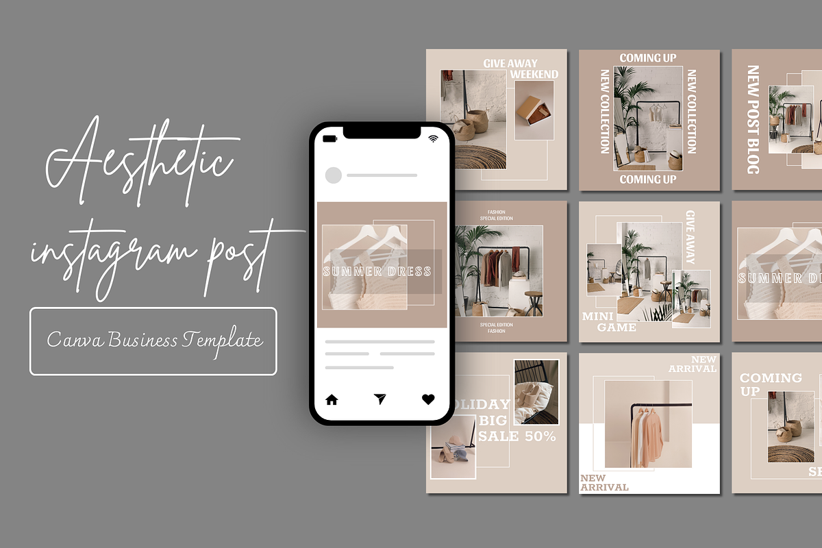 Aesthetic Canva IG Templates, a Social Media Template by Sparklingdesign4 (Photo 1 of 4)