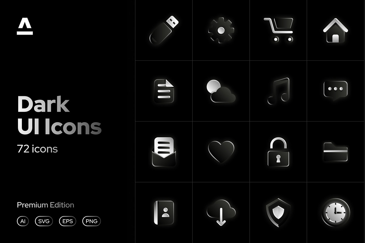 Dark UI icons, an Icon by OPALE (Photo 1 of 13)