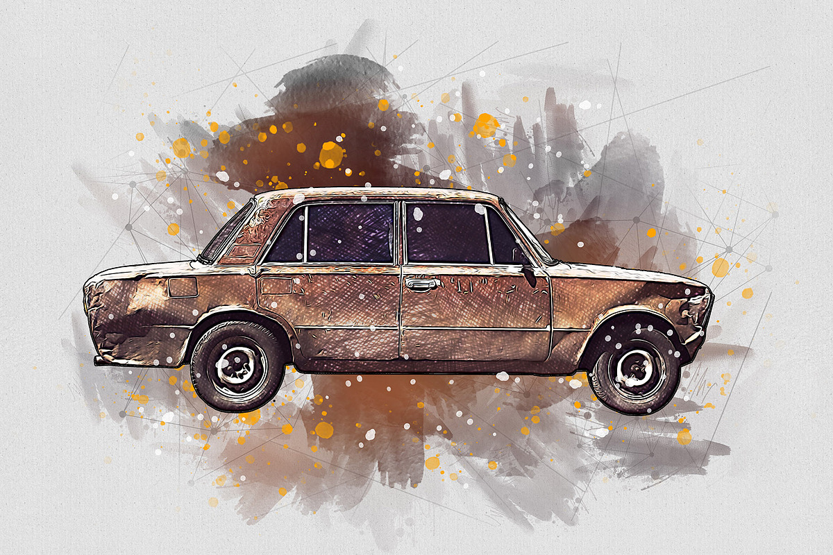 Car Watercolor Art Photo Effect, an Action Add-On by MRI STUDIO (Photo 7 of 15)