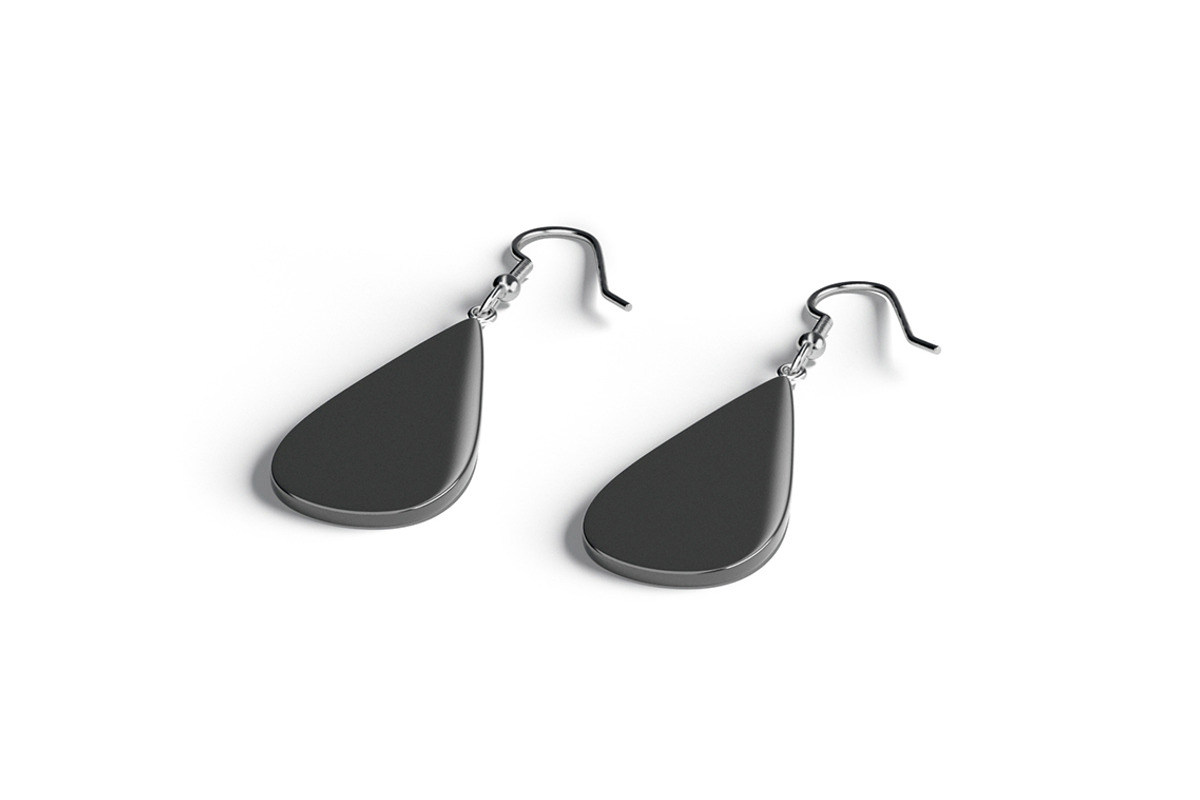 Black Drop Earring Jewelry 3D Model, an Object 3D Model by rebrandy (Photo 1 of 9)