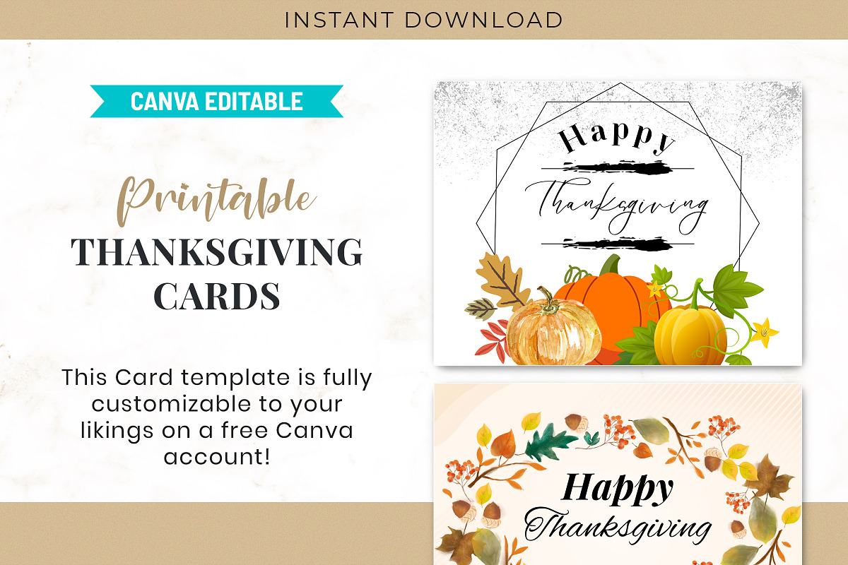 Editable Printable Thanksgiving Card, a Print Template by Snapybiz (Photo 5 of 10)
