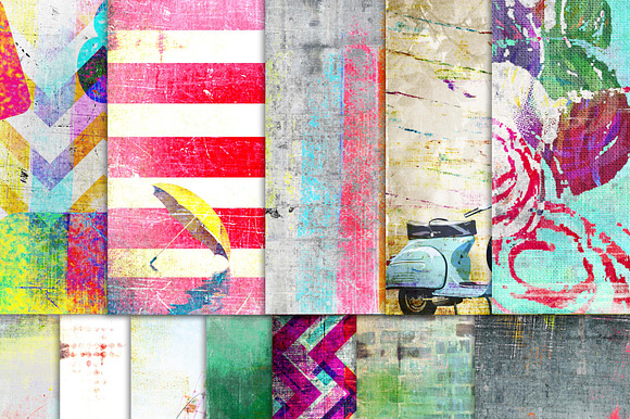 Grunge textured digital papers preview 4