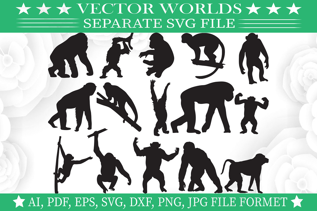 Chimpanzee Svg, Man, Monkey Svg, an Object Graphic by VectorWorlds