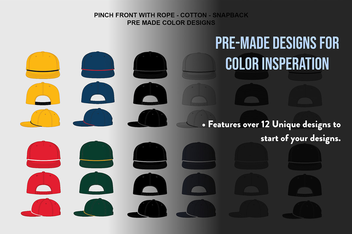 Hat Template - Pinch Hat, a Hat Mockup by Template Haven (Photo 8 of 8)