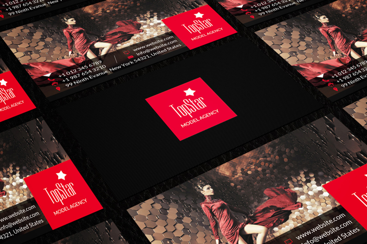 Fashion Model Agency Card CM054, a Business Card Template by annozio (Photo 4 of 4)