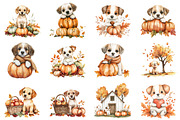 Cute Autumn Dog Sublimation Clipart, an Illustration by CitraGraphics (Thumbnail 5 of 7)