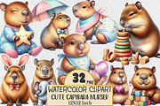 Cute Capybara Nursery Clipart, an Illustration by Rose Art (Thumbnail 1 of 5)