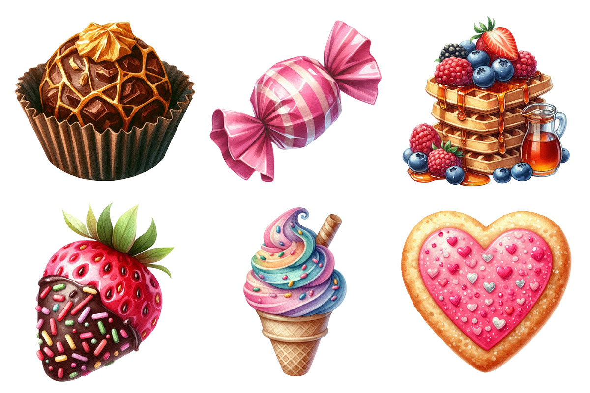 Watercolor Sweet Treats Clipart, an Illustration by Daily.Designs (Photo 2 of 5)