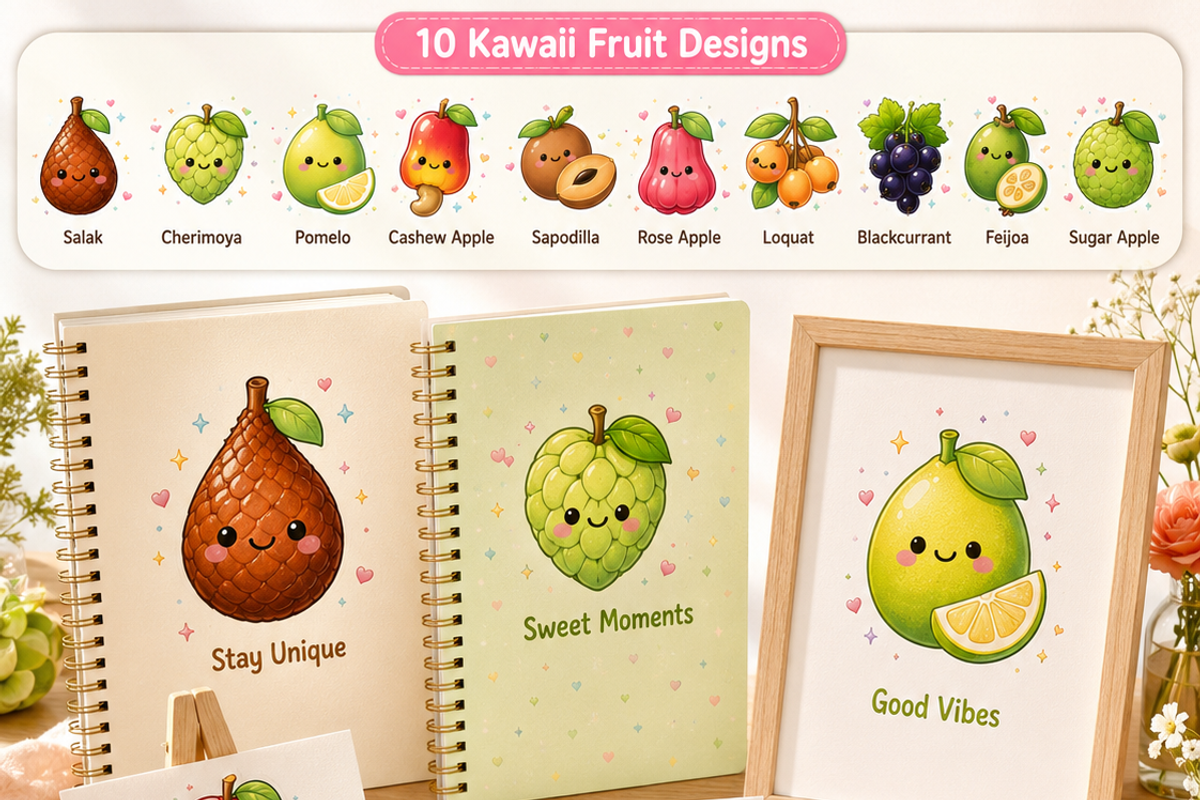 Kawaii Fruit PNG clipart, a Decorative Illustration by HeavensStar (Photo 7 of 8)