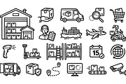 Logistics Delivery Icon Pack, an Illustration by designvectx (Thumbnail 1 of 3)