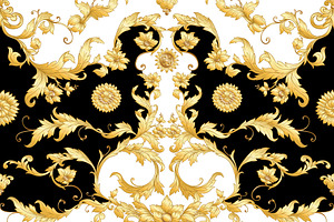 17 Golden Baroque Seamless Patterns