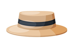 Male Hat With Black Ribbon, Retro