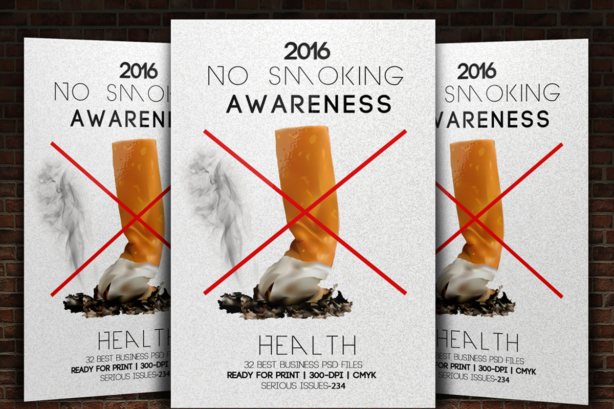 Say No to Smoking Flyer Template Ad, a Flyer Template by Psd Templates