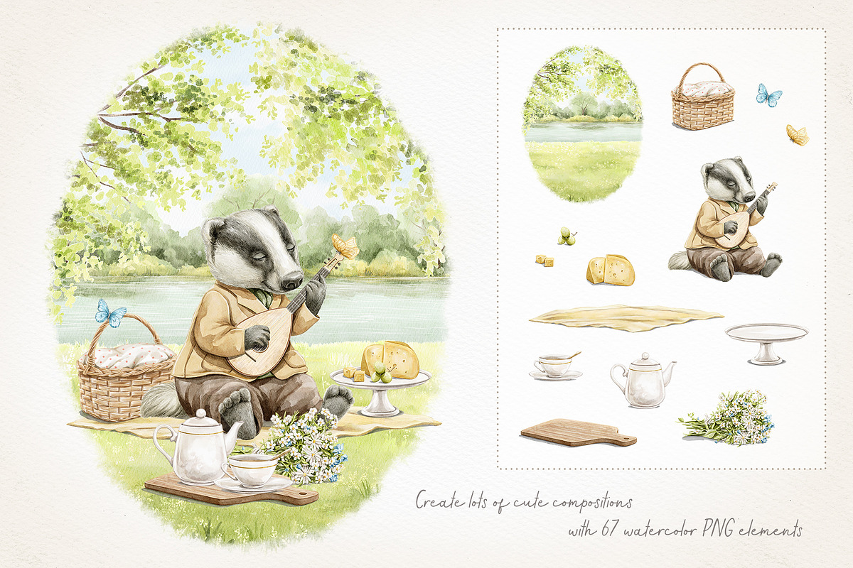 Little picnic party by the river, an Animal Illustration by Mimomy (Photo 8 of 13)