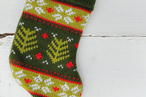 Christmas knitted mini sock.
