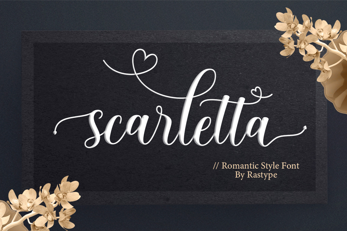 Scarletta Script, a Script Font by Rastype (Photo 1 of 9)