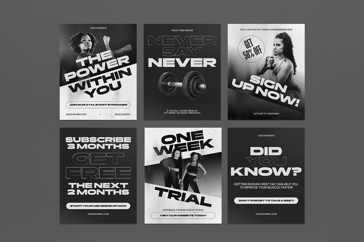 Gym Instagram Post - Figma, a Social Media Template by graphicook