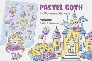 Pastel Goth Halloween Stickers Vol 1