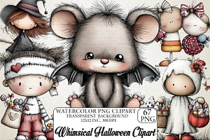 Whimsical Halloween Clipart Bundle, an Illustration by DreamPrint404
