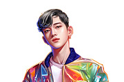 Color K-Pop Asian Male Clip Art PNG, a Person Illustration by Claymore Sublimation (Thumbnail 3 of 6)