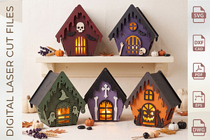 3D Haunted House Lantern Bundle